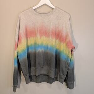Sundry Sweatshirt Oversized Rainbow TieDye Lounge Casual Cozy - Size 2/M